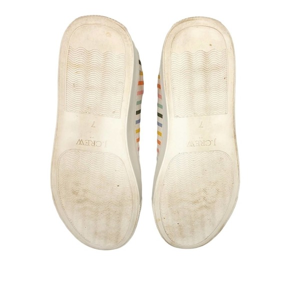 Euc J Crew Rainbow Colorful Striped Canvas Sneaker Tennis Shoe Size 7 - Picture 5 of 5